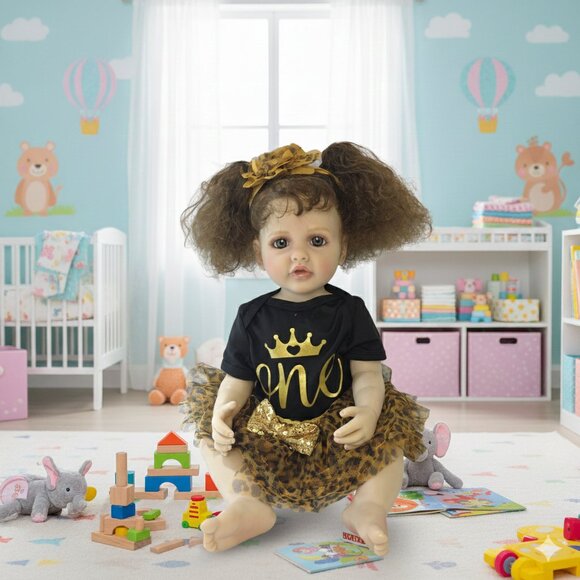 55 cm Babylistic Soft Silicone Vinyl Reborn Doll with rooted hair, eyes, nails - Picture 6 of 10